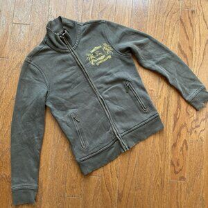 Burberry Black Label Vintage Pocketed Zip Up Sweater Small